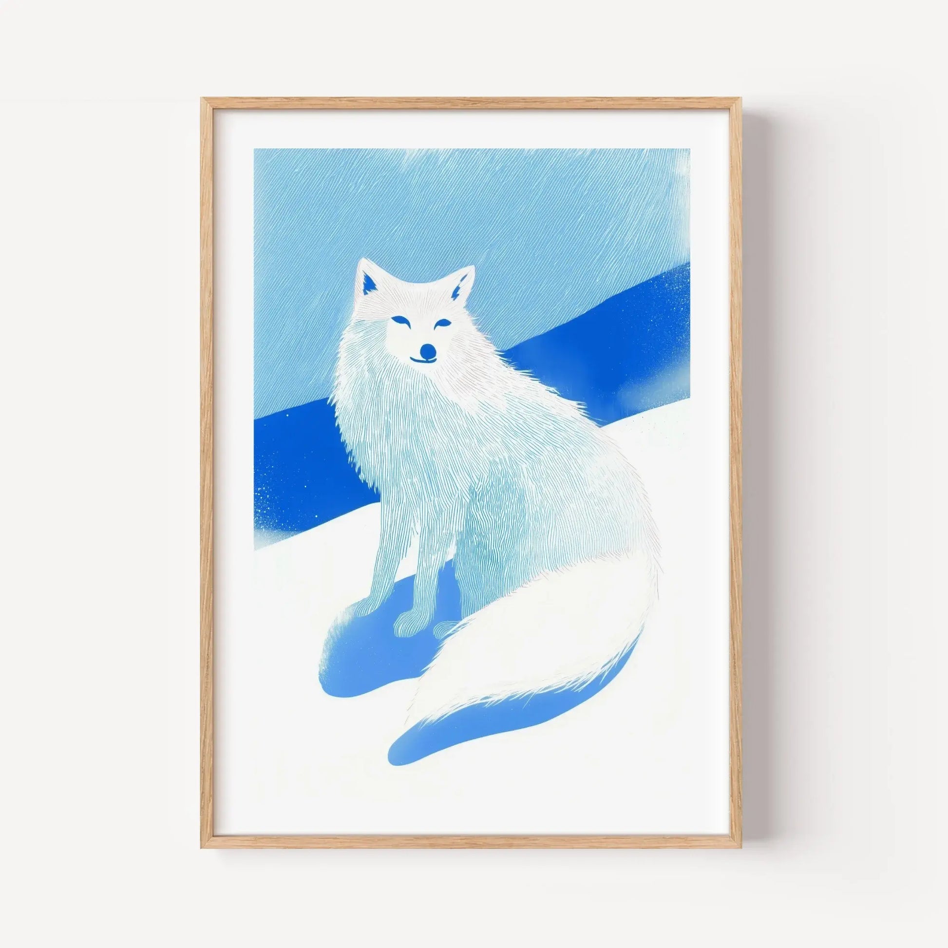 Arctic Fox and Deep Blue Sky