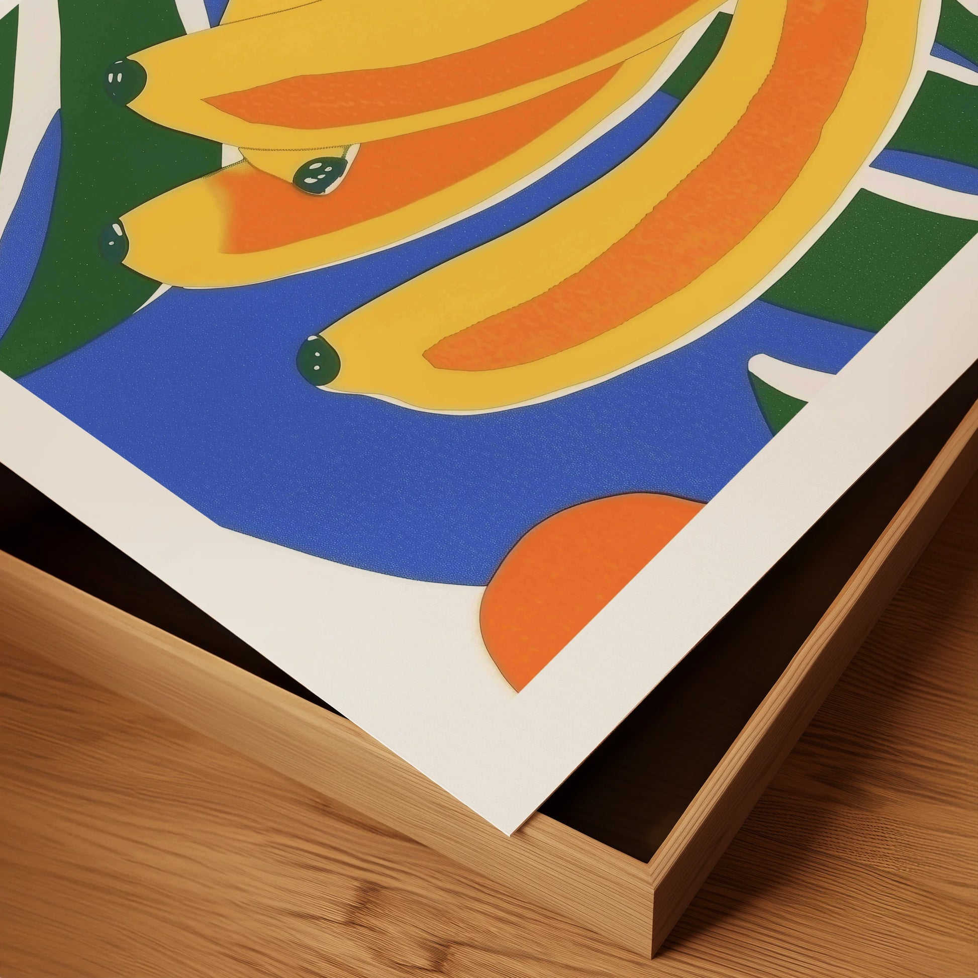 Bananas and Oranges on Blue