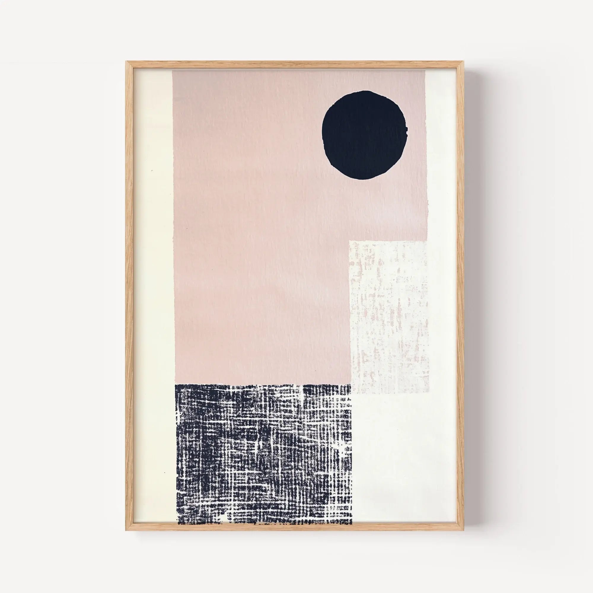 Black Circle on Pale Pink