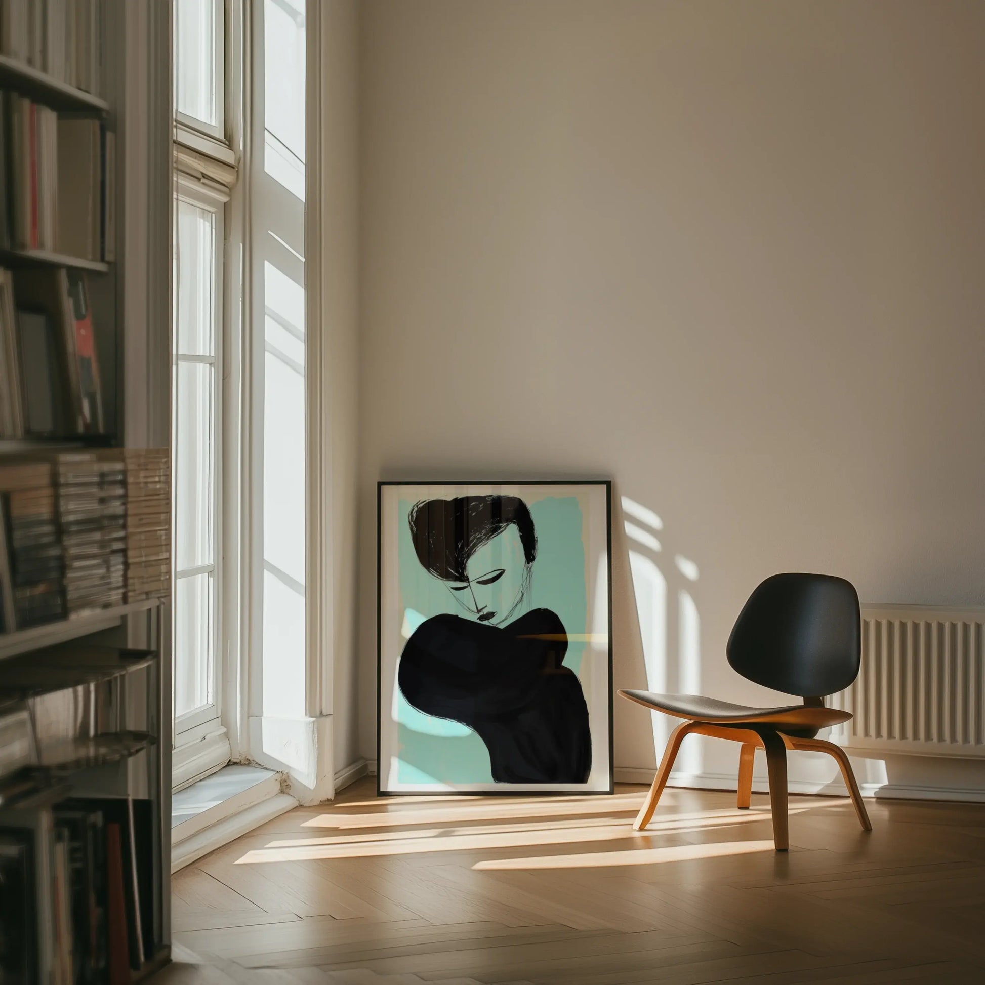 Bold Noir and Cyan Portrait