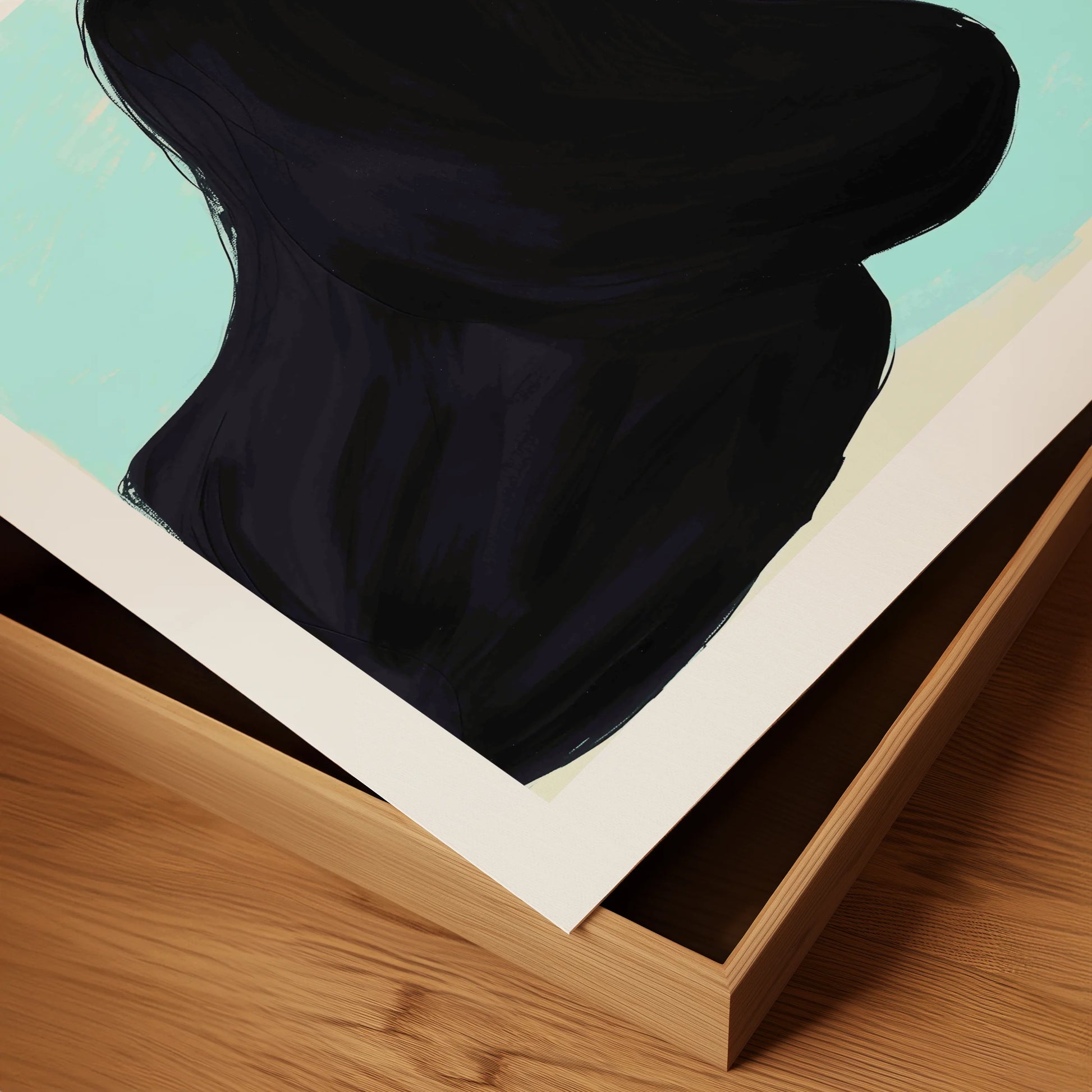 Bold Noir and Cyan Portrait
