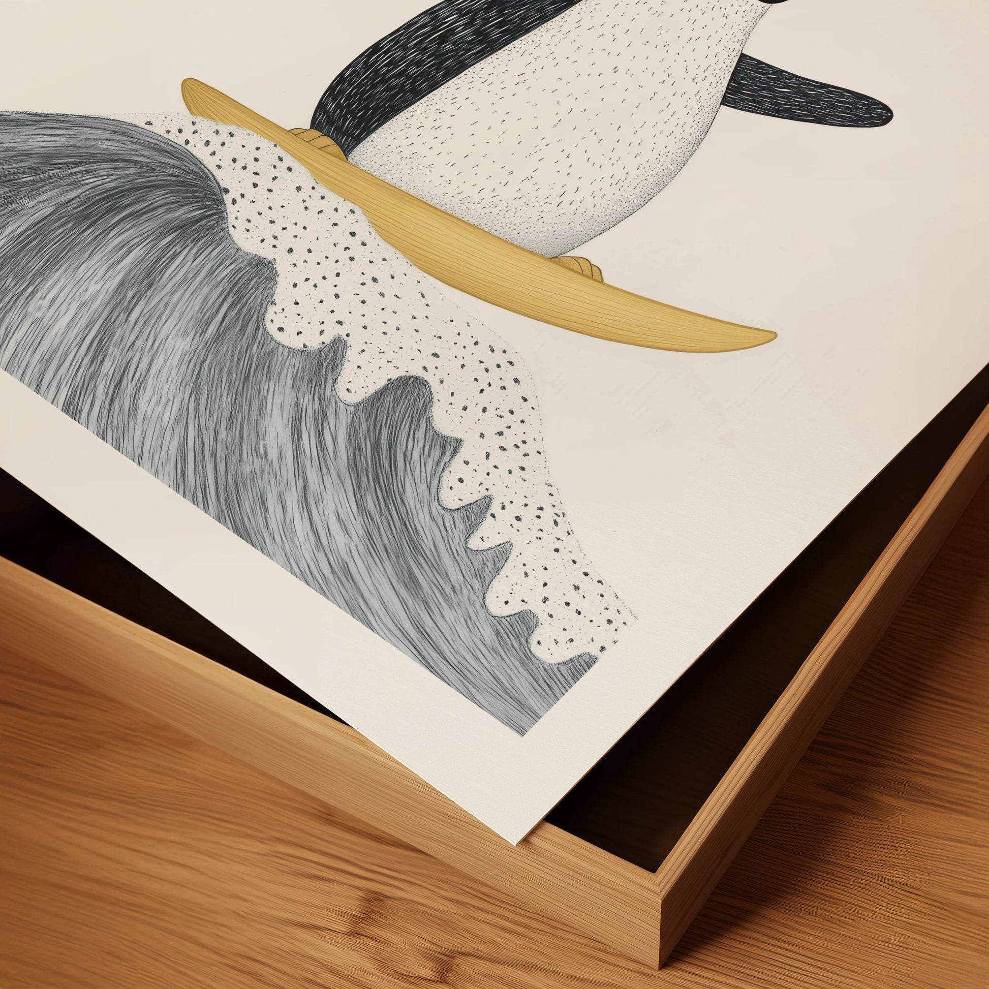 Cool Penguin On Waves