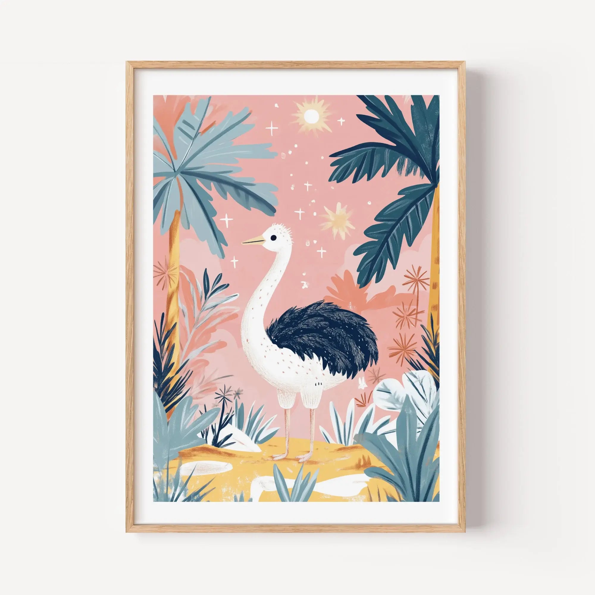 Ostrich in the Enchanted Oasis