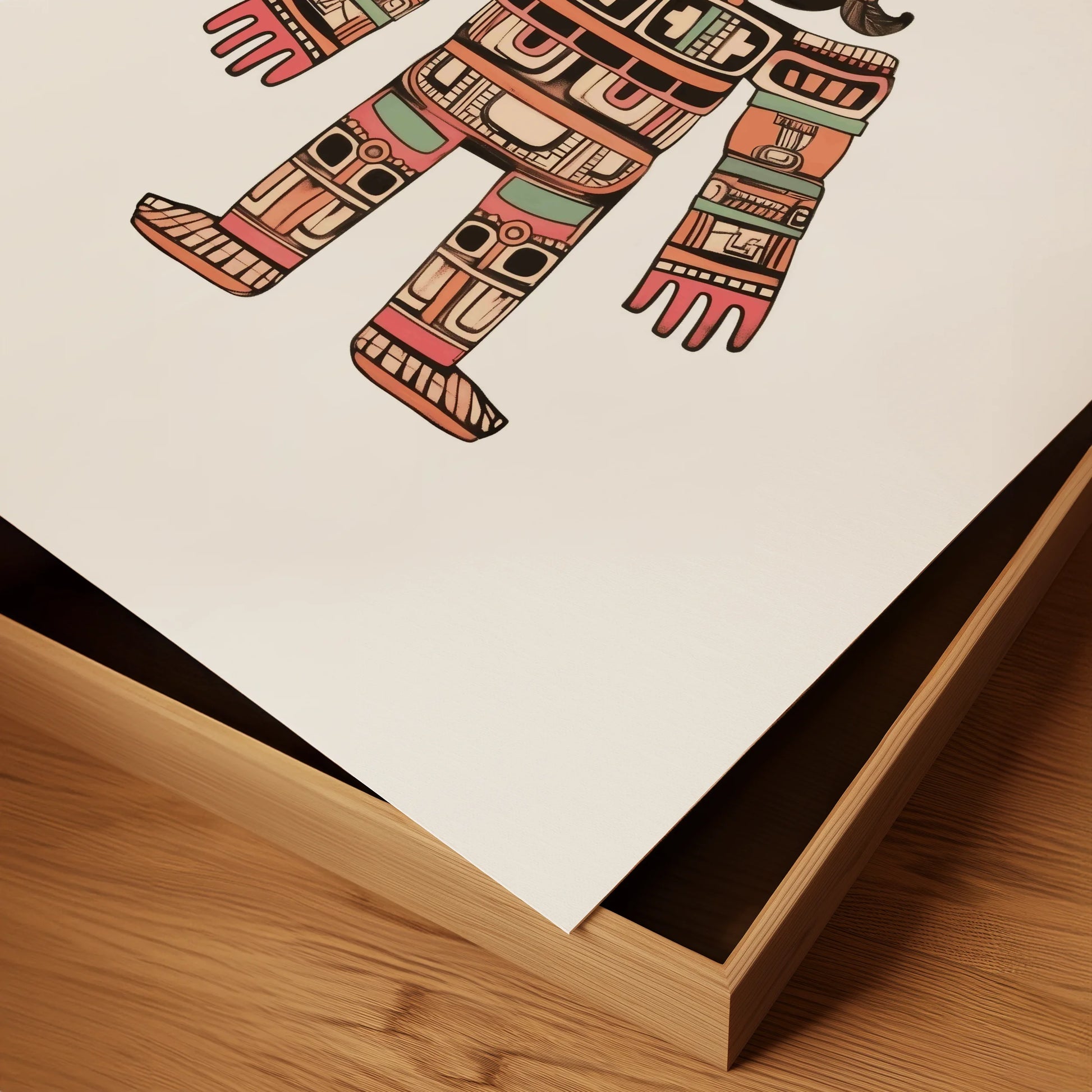 Techno-Maya Woodcut Idol 1