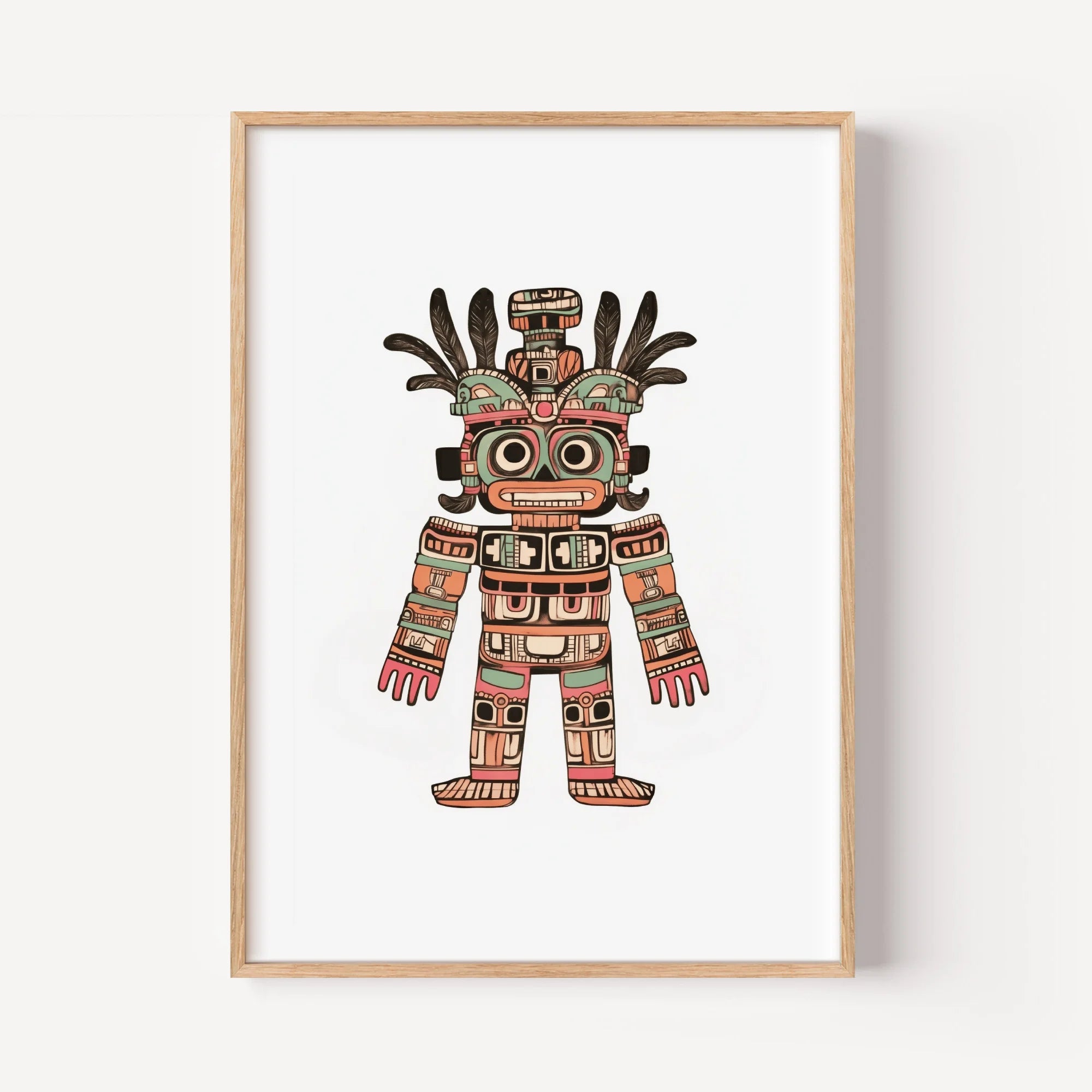 Techno-Maya Woodcut Idol 1