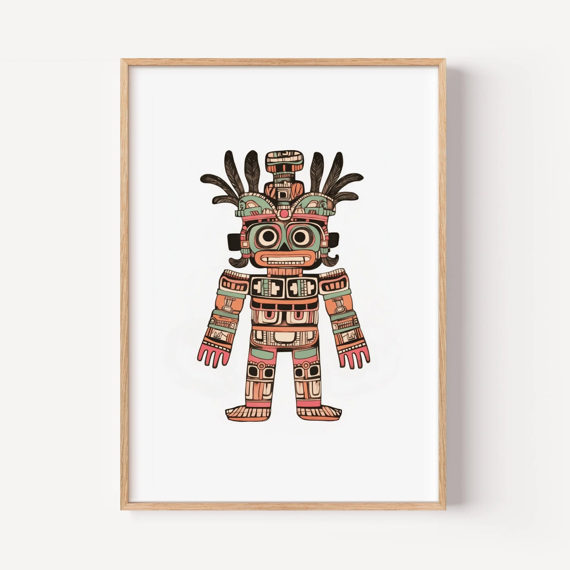 Techno-Maya Woodcut Idol 1
