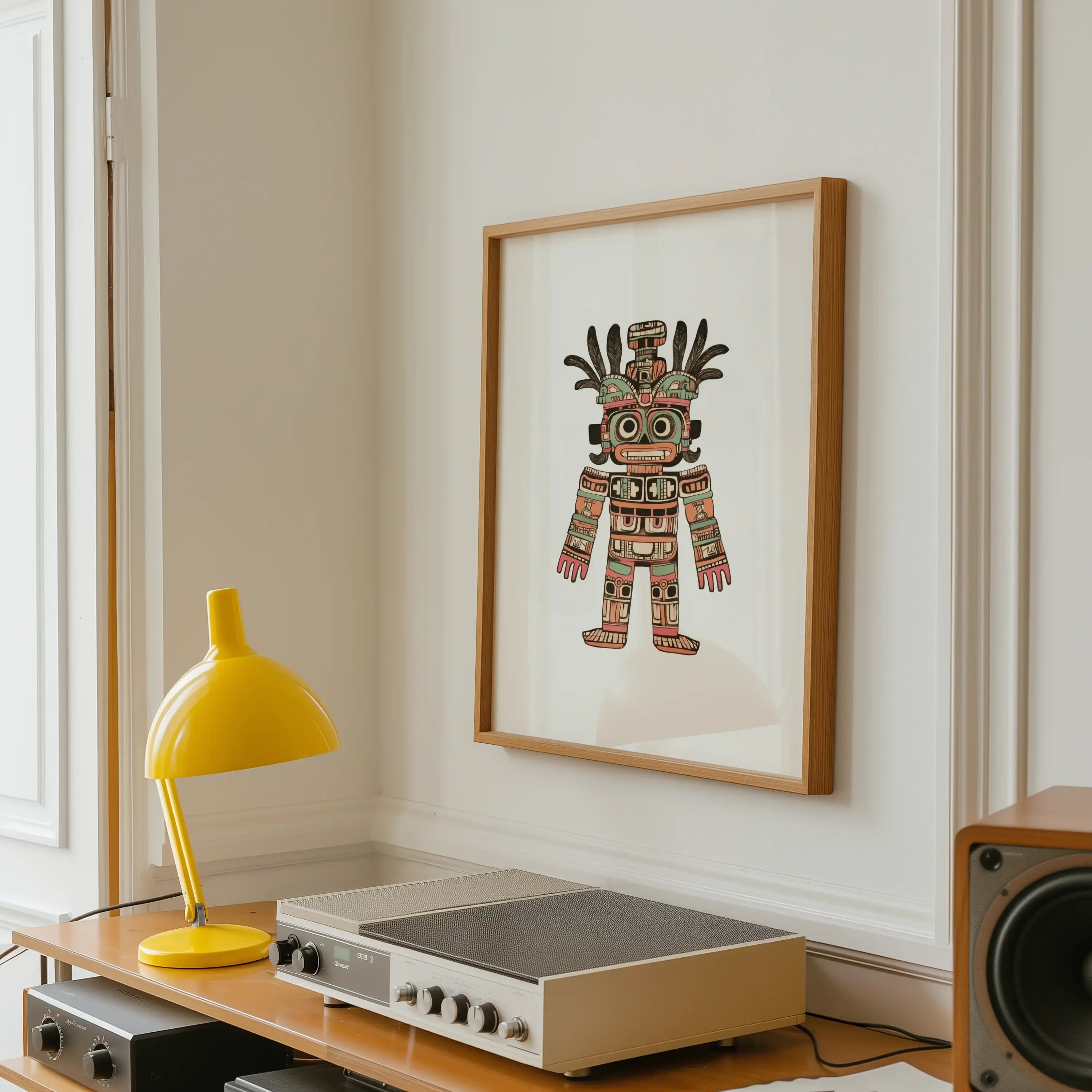 Techno-Maya Woodcut Idol 1