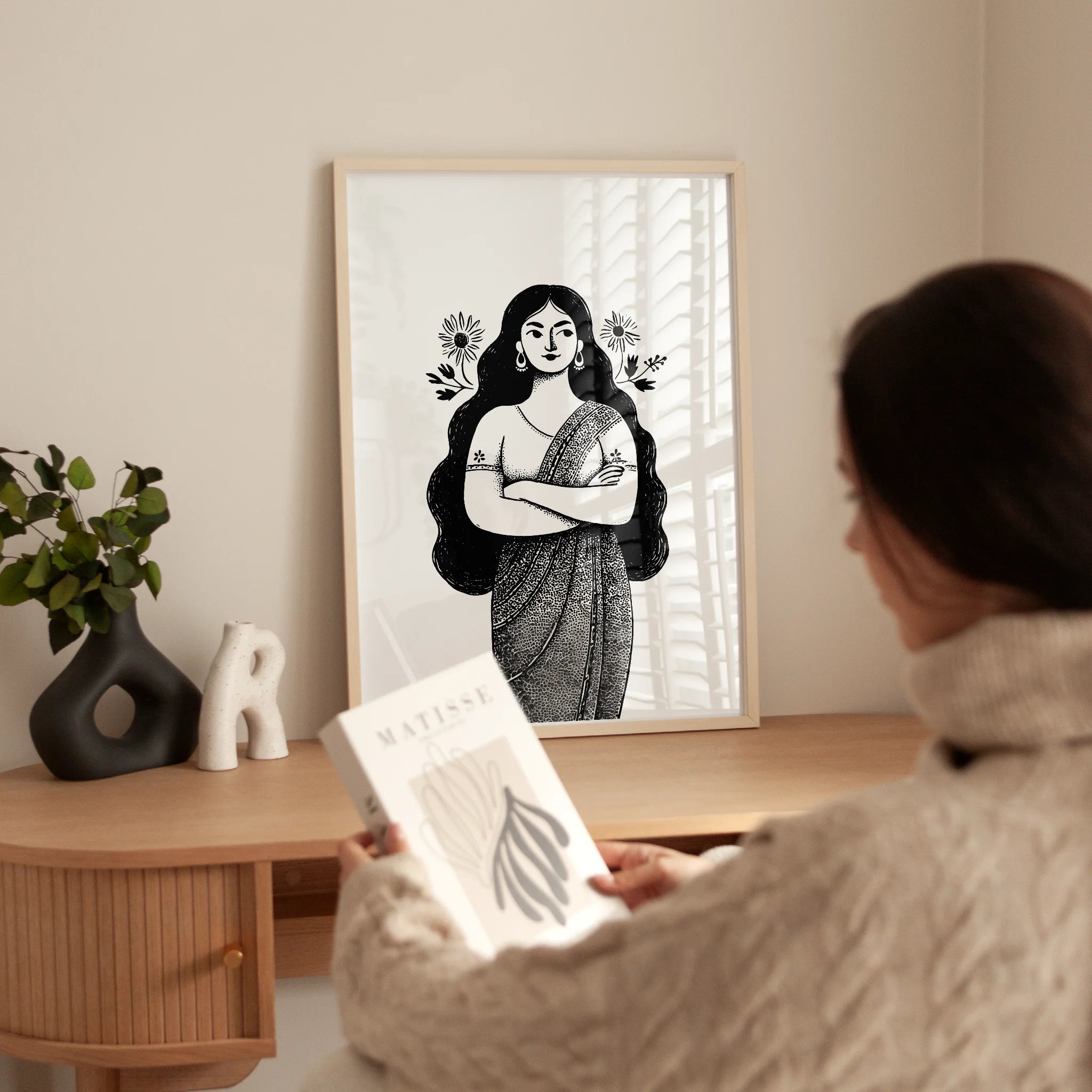 The Indian Woman and the Sunflowers