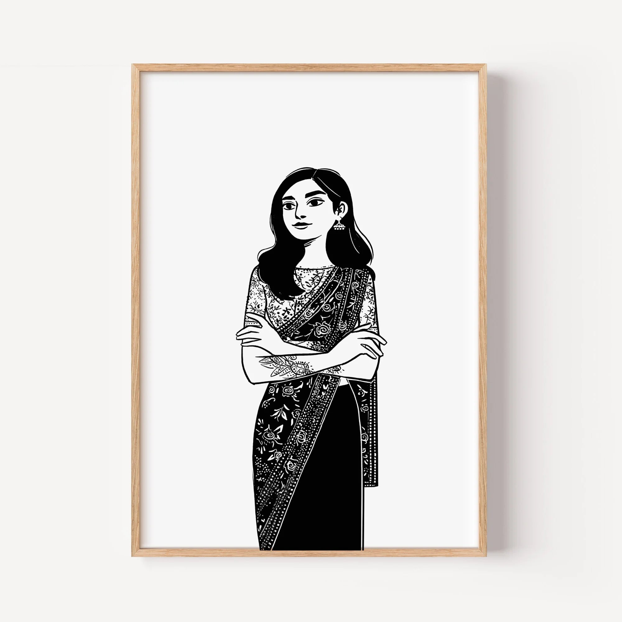 The Woman in the Floral Sari