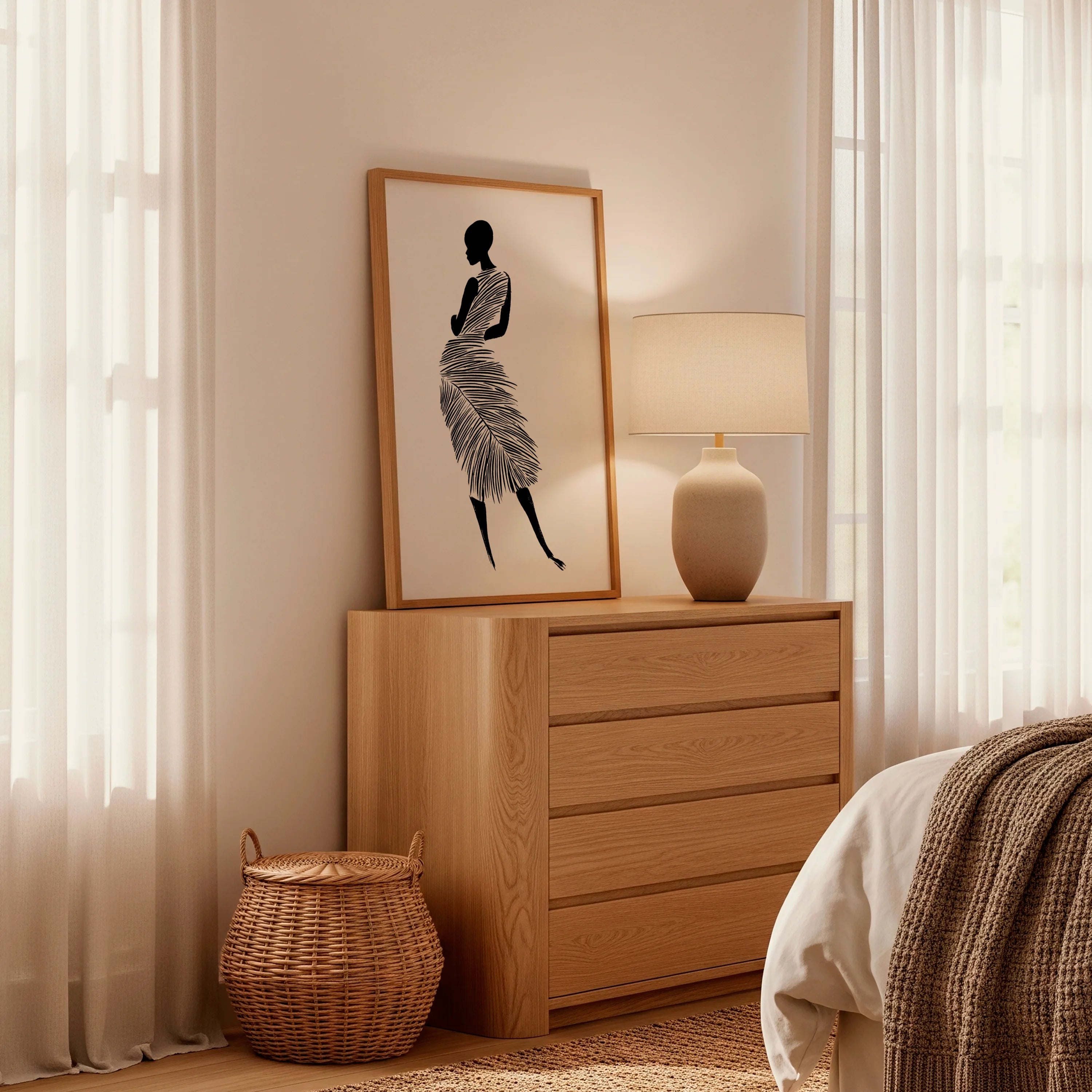 The Woman in the Textured Pine Dress