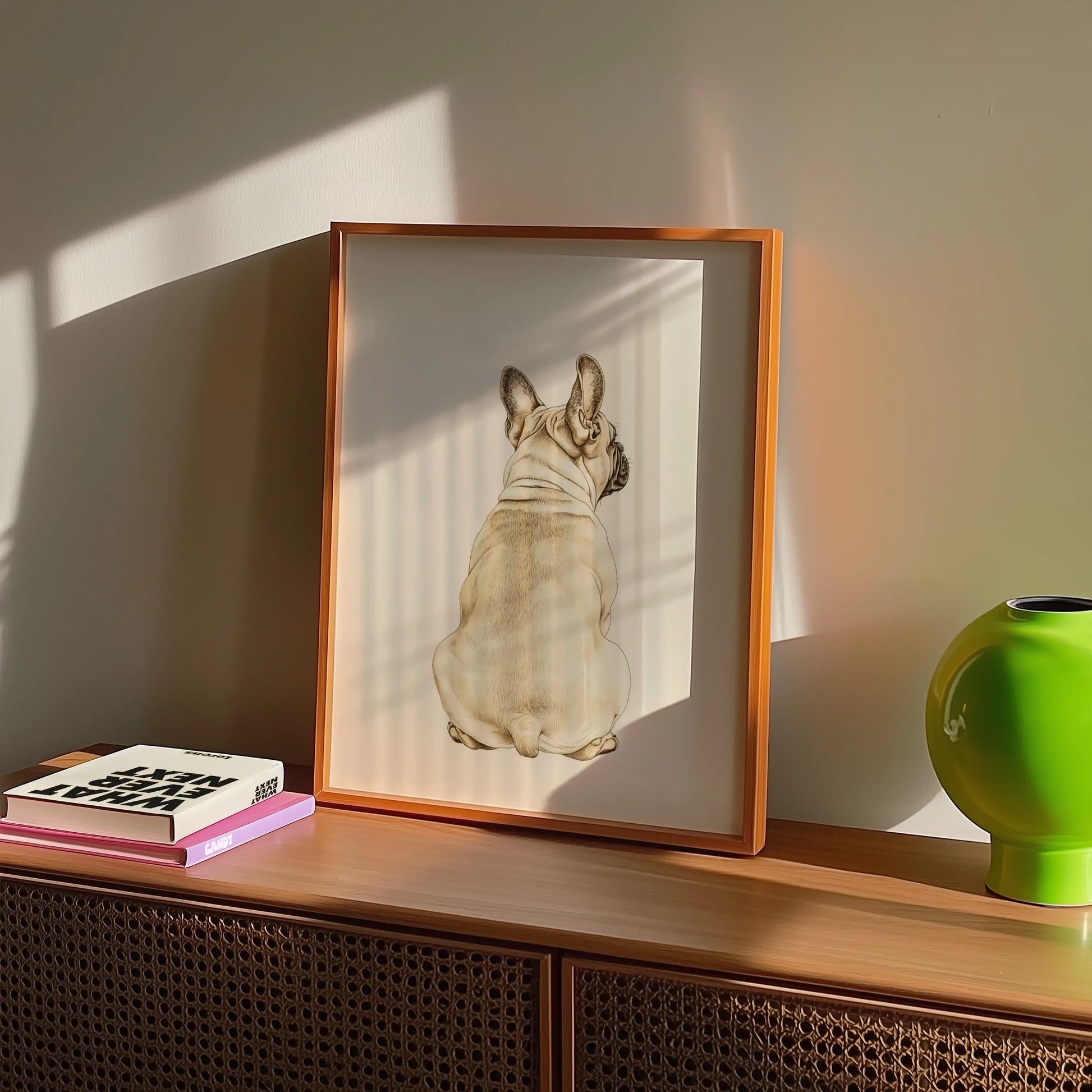 Watercolor French Bulldog Silhouette